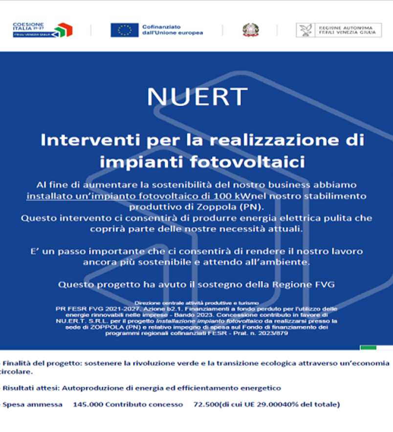 Interventi per la realizzazione di IMPIANTI FOTOVOLTAICI